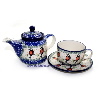 Czajniczek 0,5L z filiżanką 0,2L II Gatunek dek. Sikorki